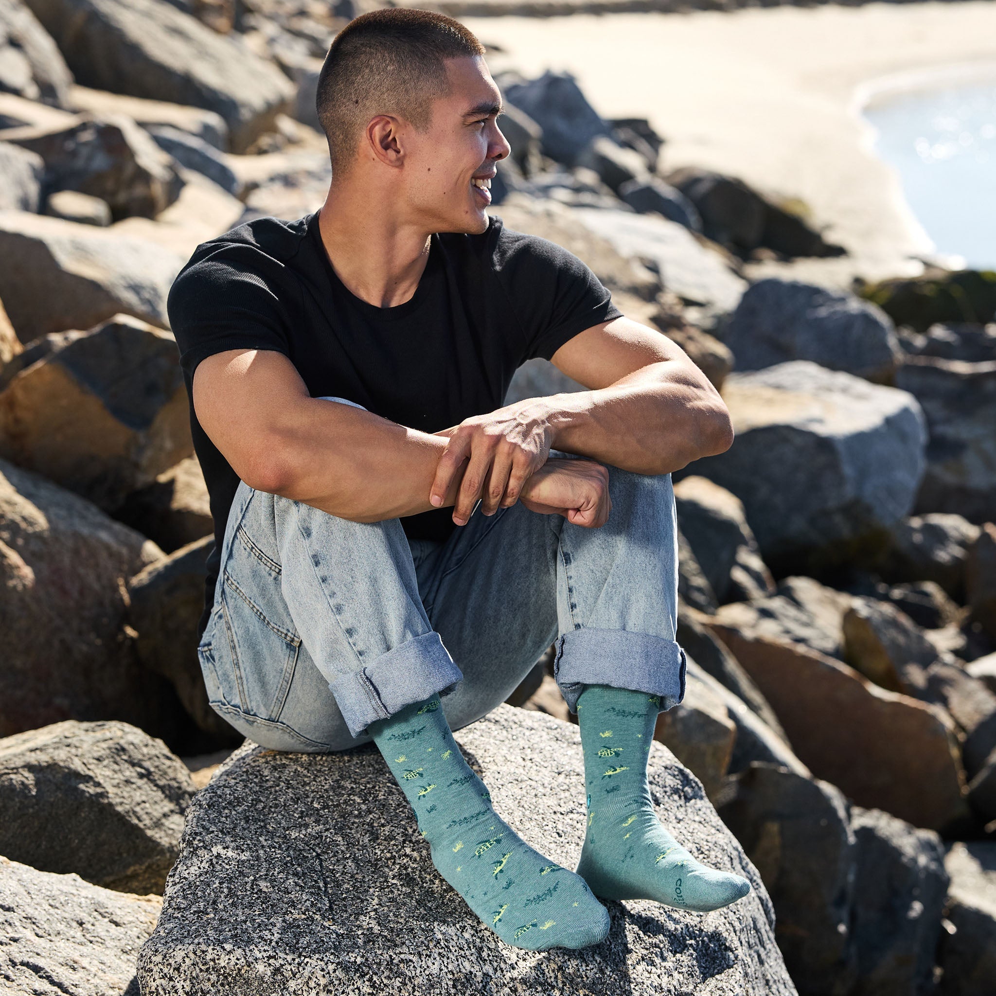 Protect Oceans Gift Box — organic cotton crew socks with sea turtles, octopuses & sea otters