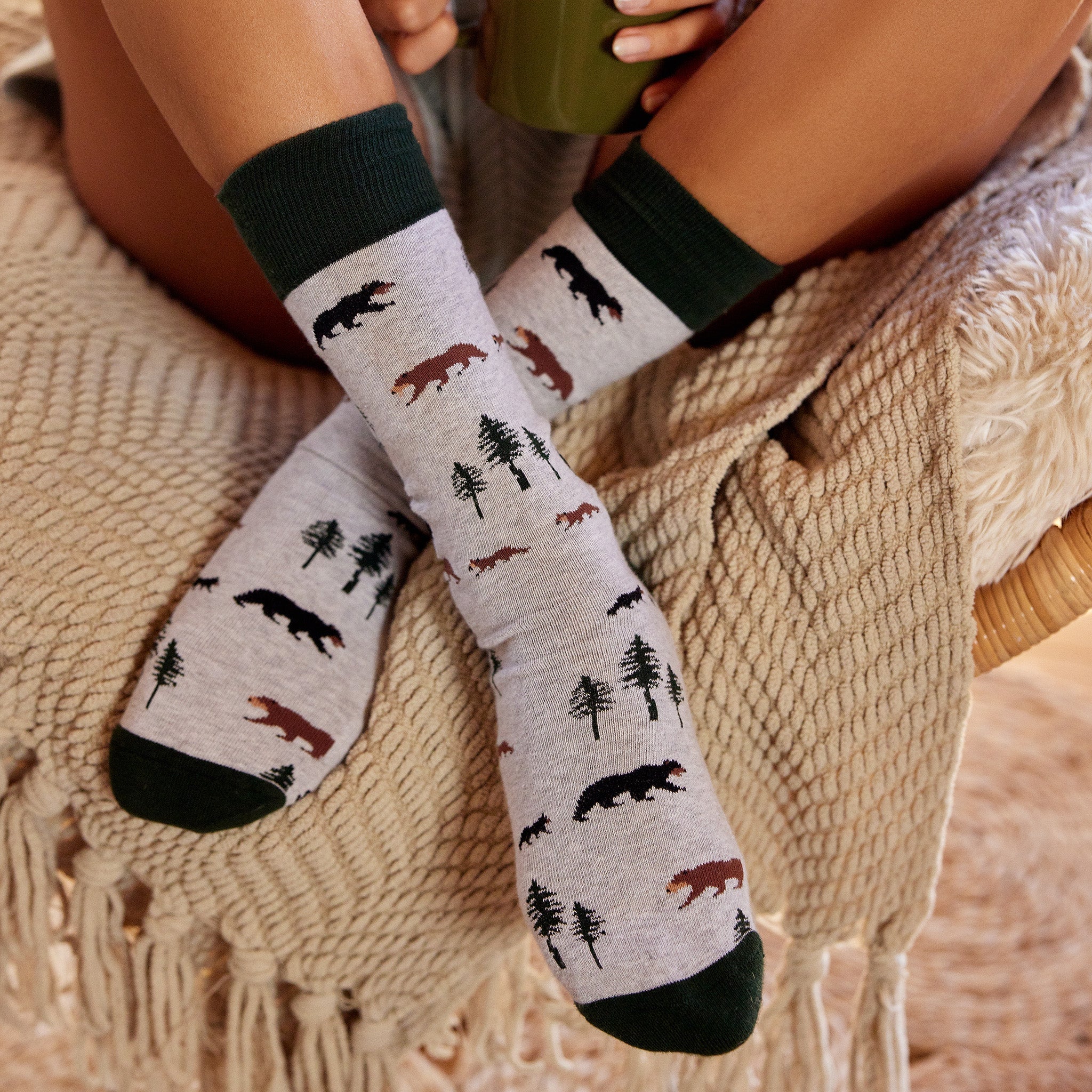 Protect National Parks Gift Box — organic cotton crew socks: bear, fox & wolf designs