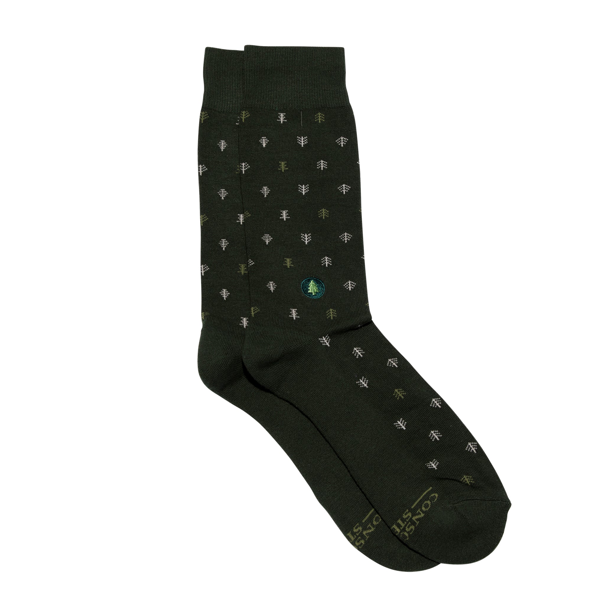 Socks that Plant Trees by Conscious Step — dark green organic cotton crew socks