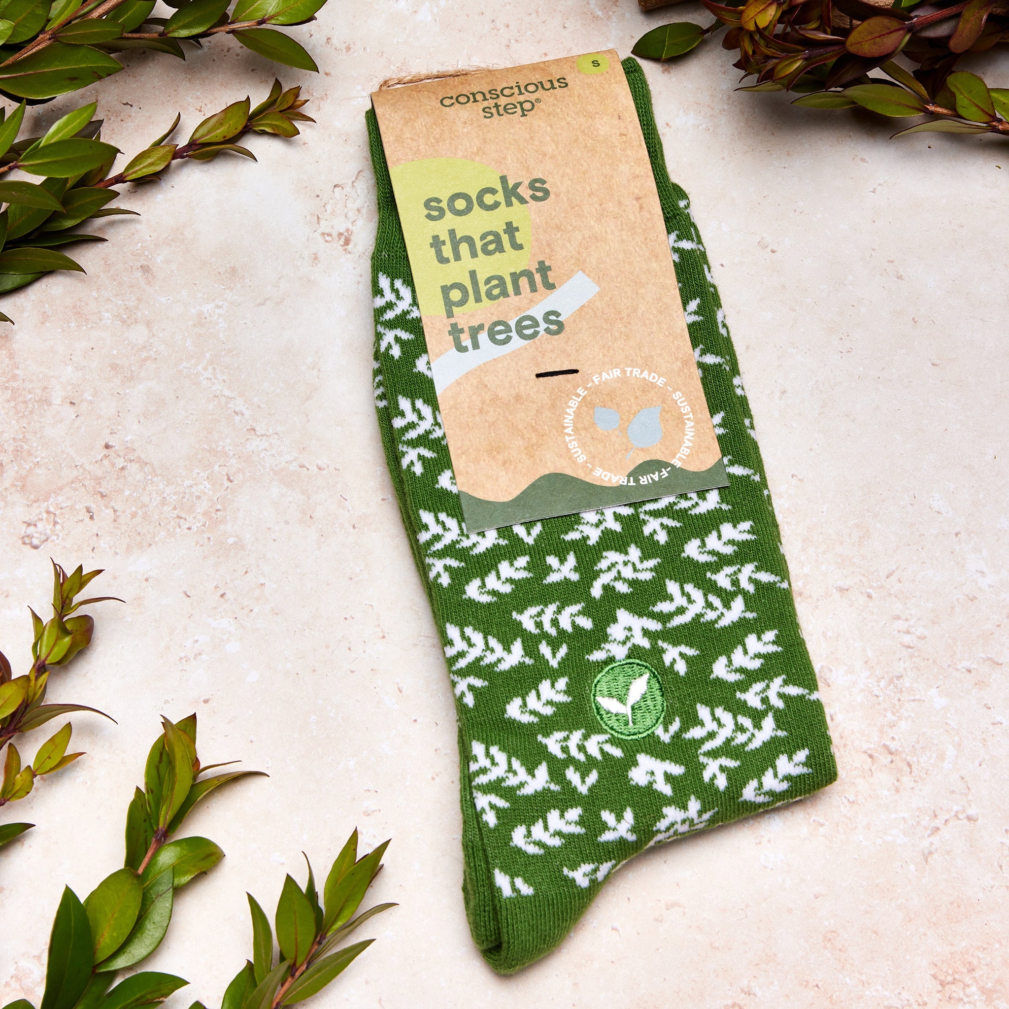 Close-up of sprout sock pattern — Conscious Step