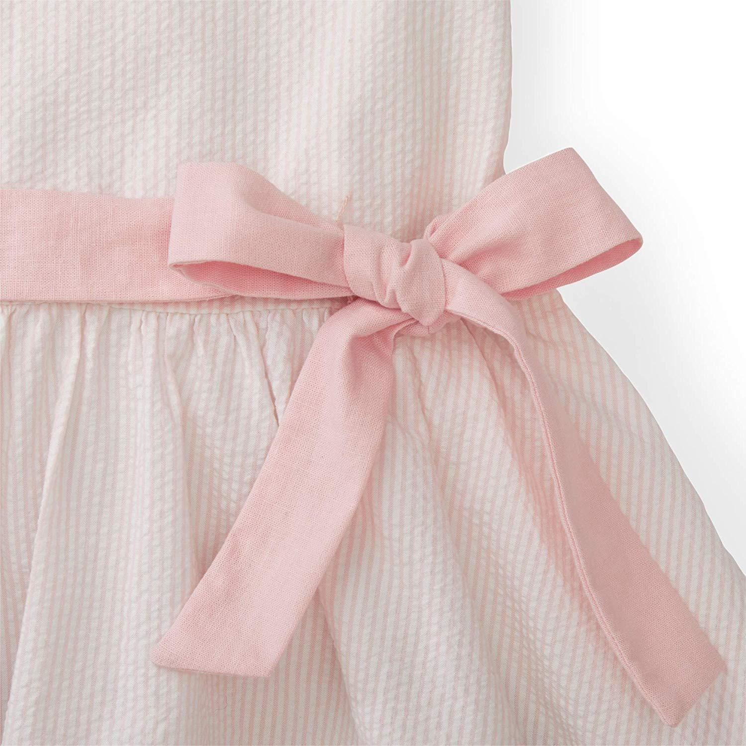 Seersucker Peter Pan Collar Dress Light Pink