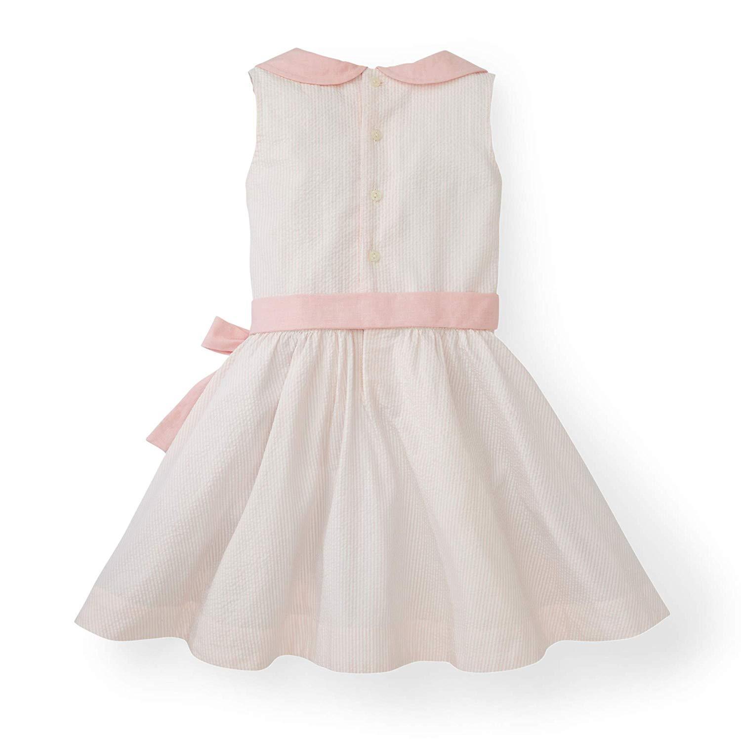 Seersucker Peter Pan Collar Dress Light Pink