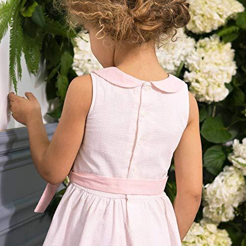 Seersucker Peter Pan Collar Dress Light Pink