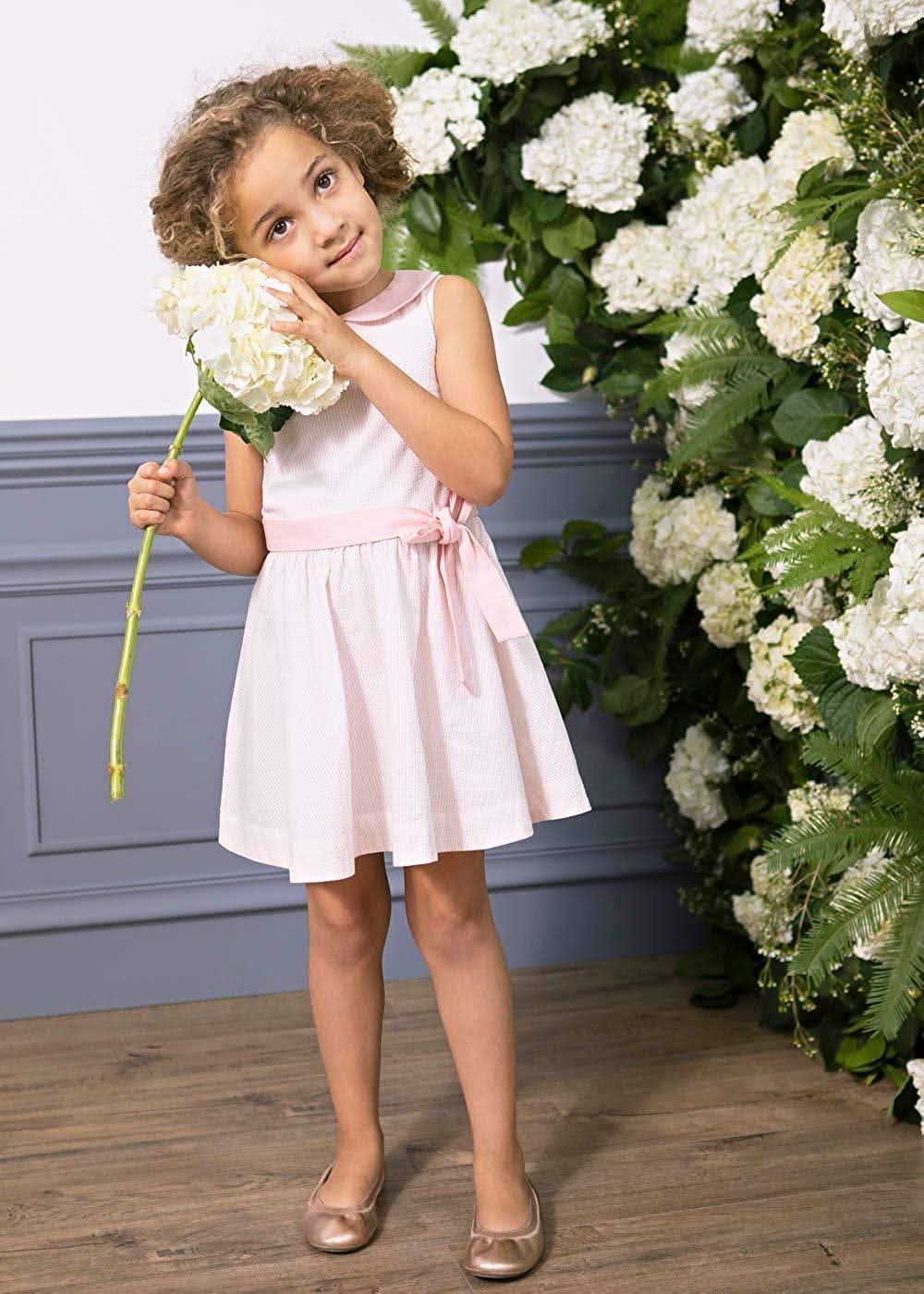 Seersucker Peter Pan Collar Dress Light Pink