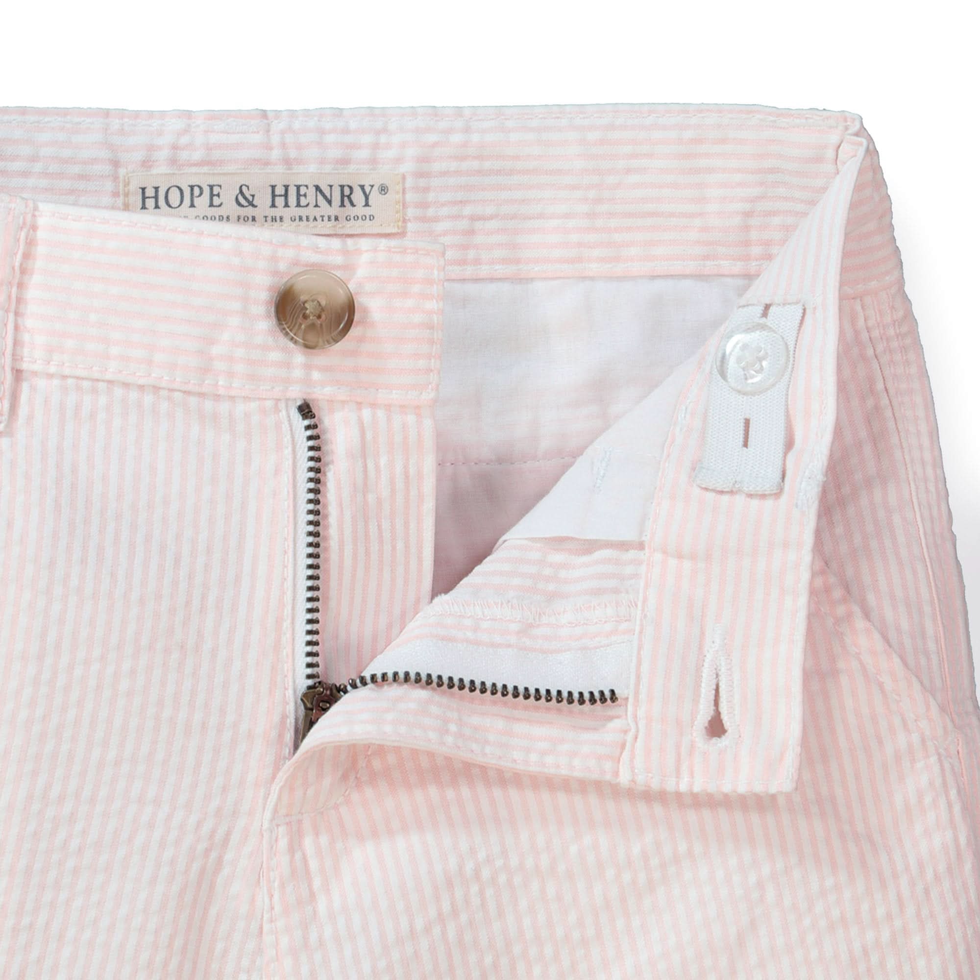 Organic Seersucker Short Light Pink