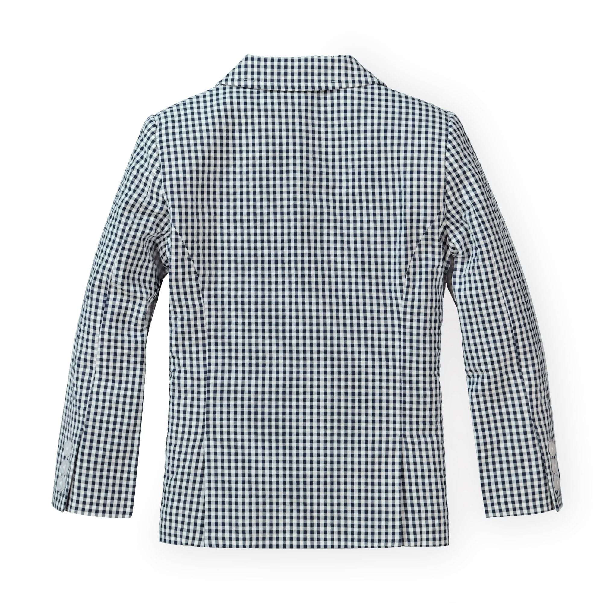 Seersucker Suit Jacket Navy Gingham