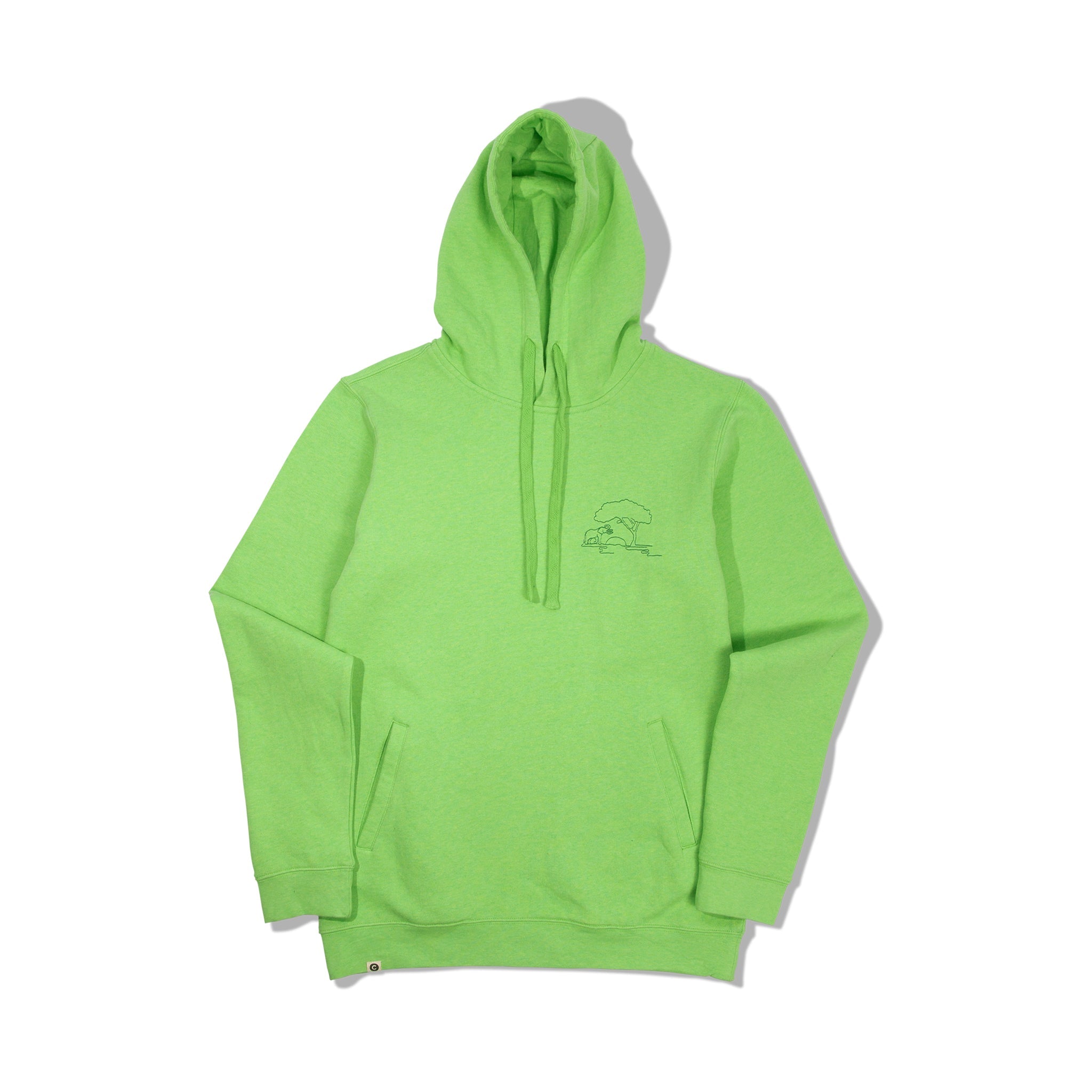 Green hoodie with elephant embroidery — Conscious Step