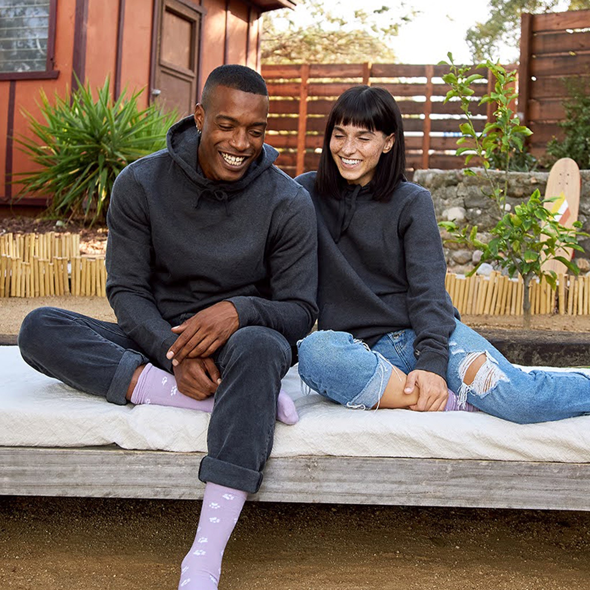 Charcoal gray hoodie with paw embroidery — Conscious Step