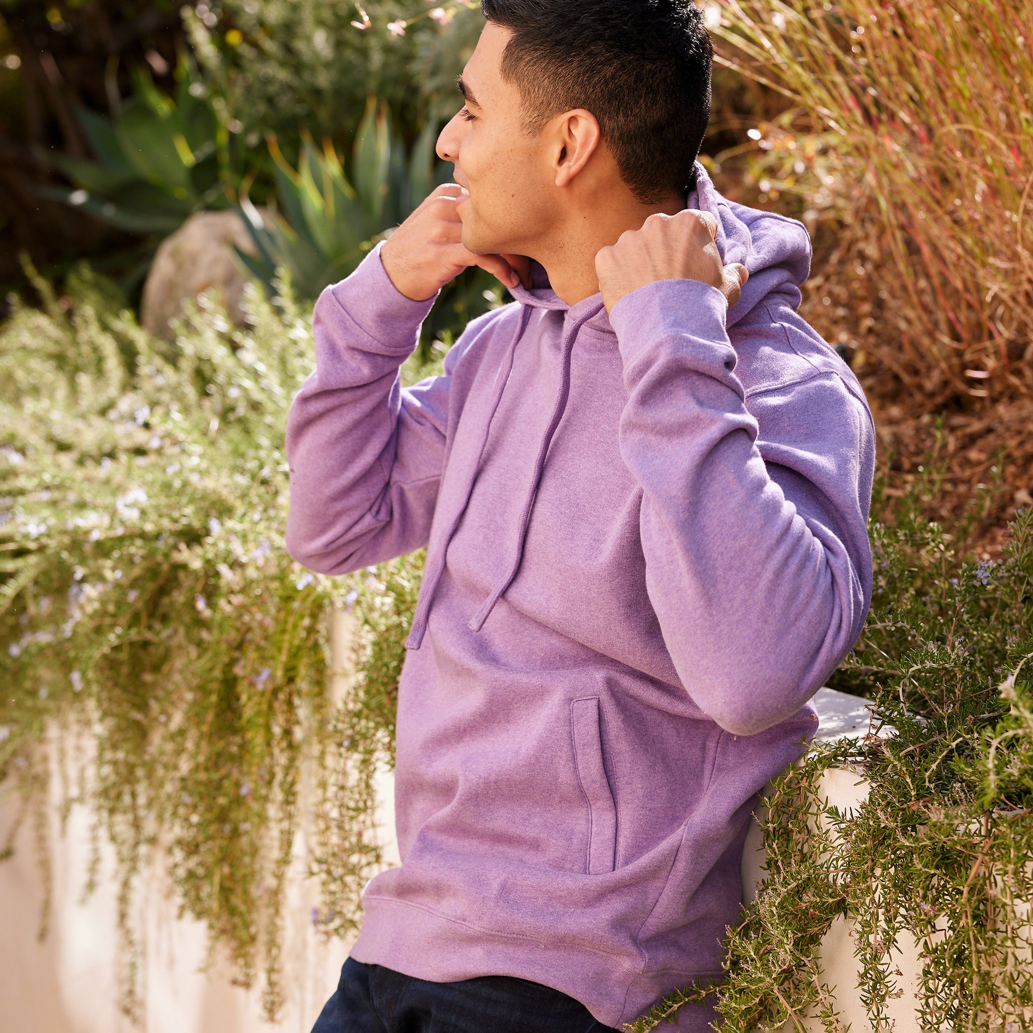 Patrick Star hoodie in purple by Conscious Step — organic cotton