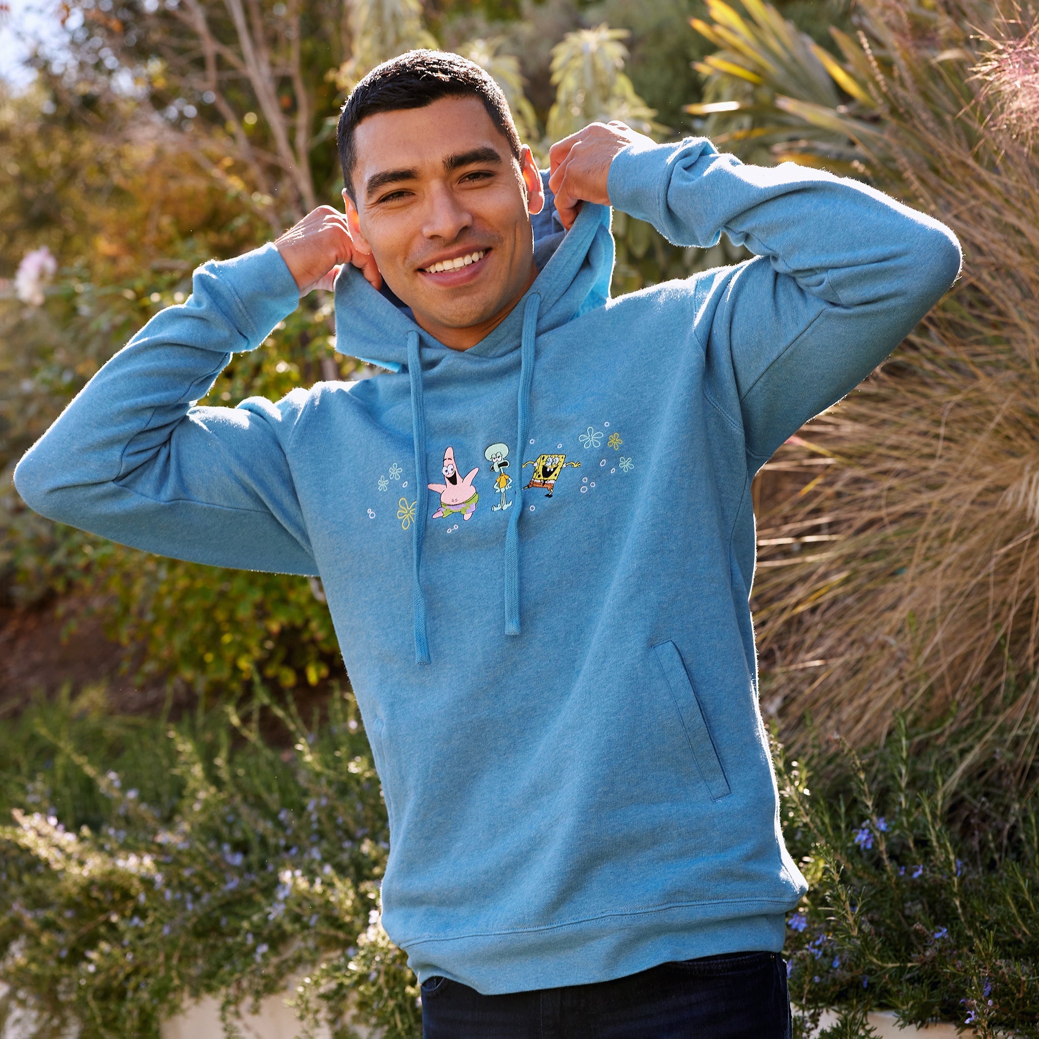 Blue organic cotton SpongeBob hoodie — Conscious Step