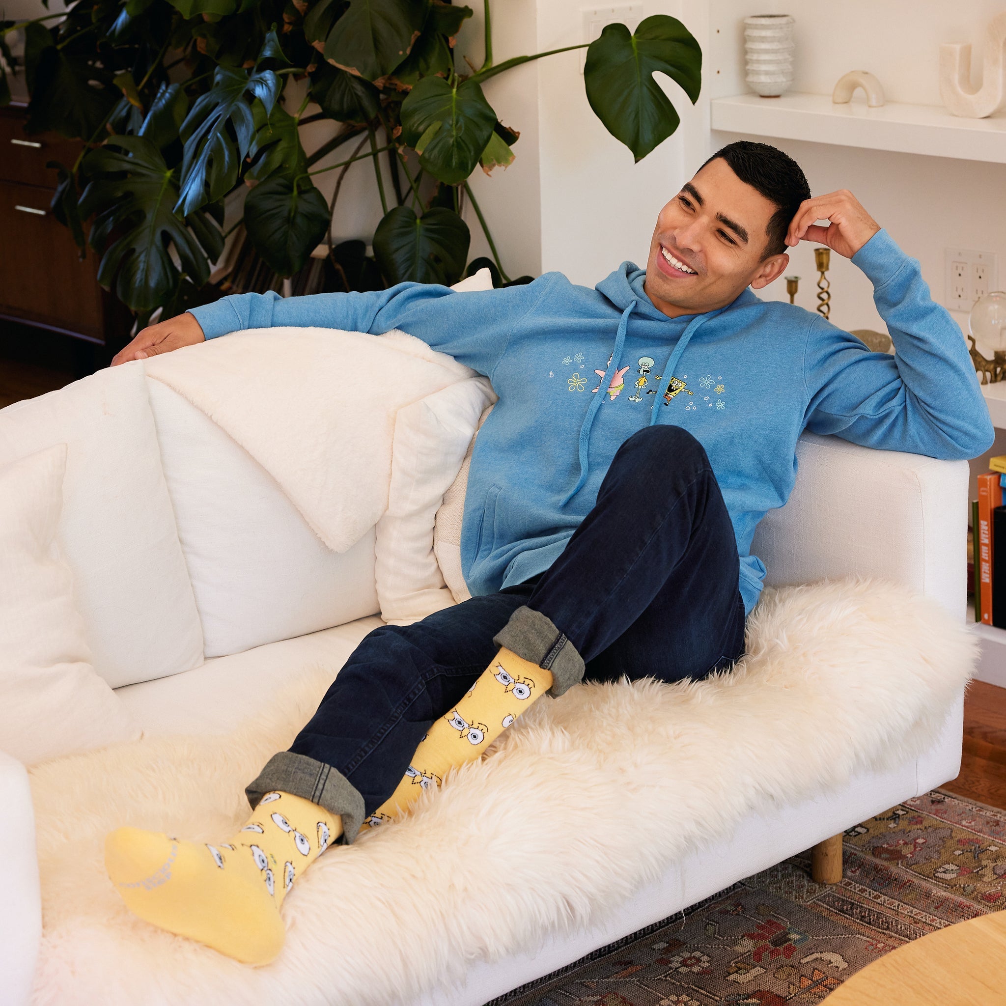 Blue organic cotton SpongeBob hoodie — Conscious Step