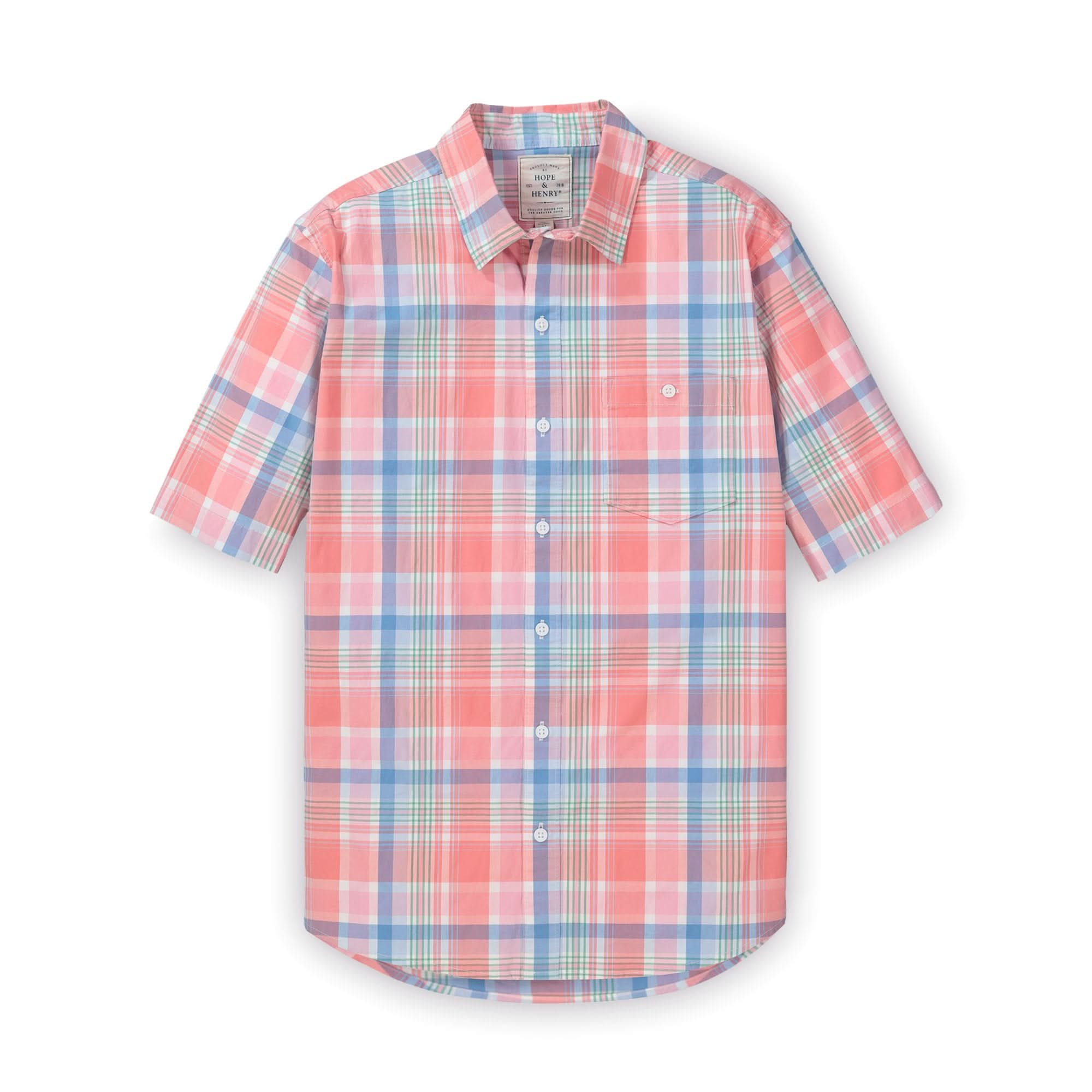 Stretch Poplin Short Sleeve Button Down Shirt