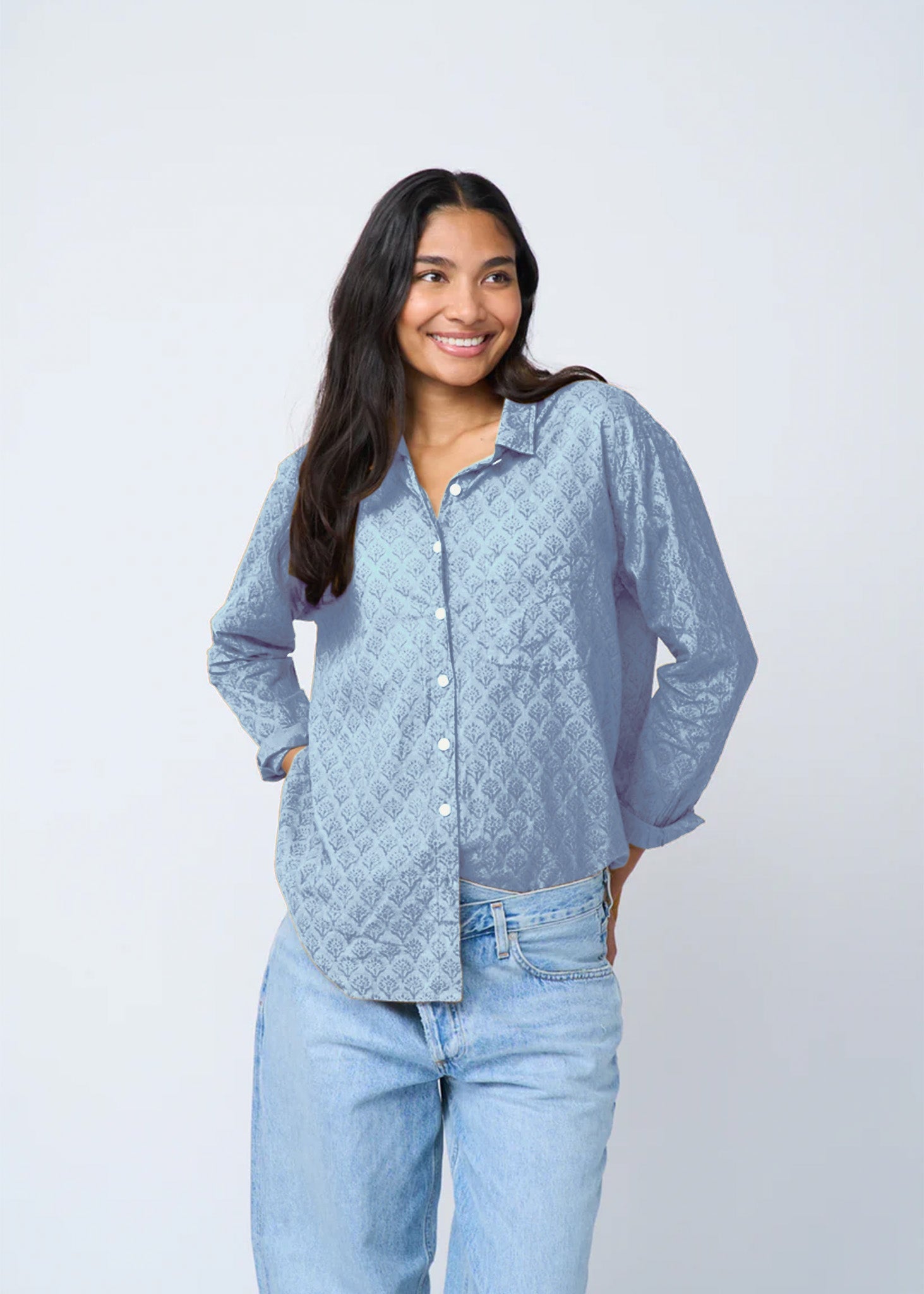Good Boyfriend Shirt - Sunflower Overdye Cornflower Blue