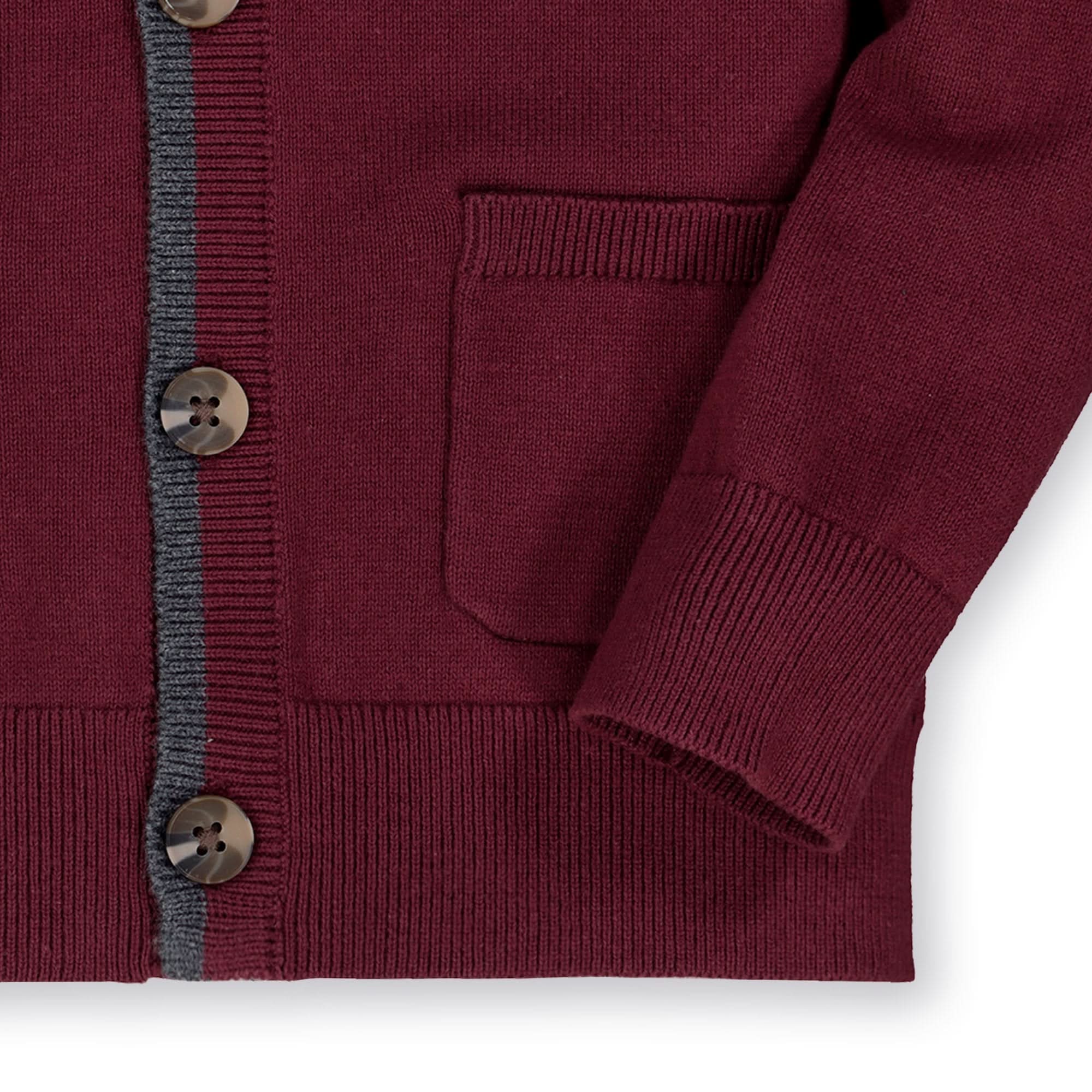 Tipped Cardigan with Elbow Patches