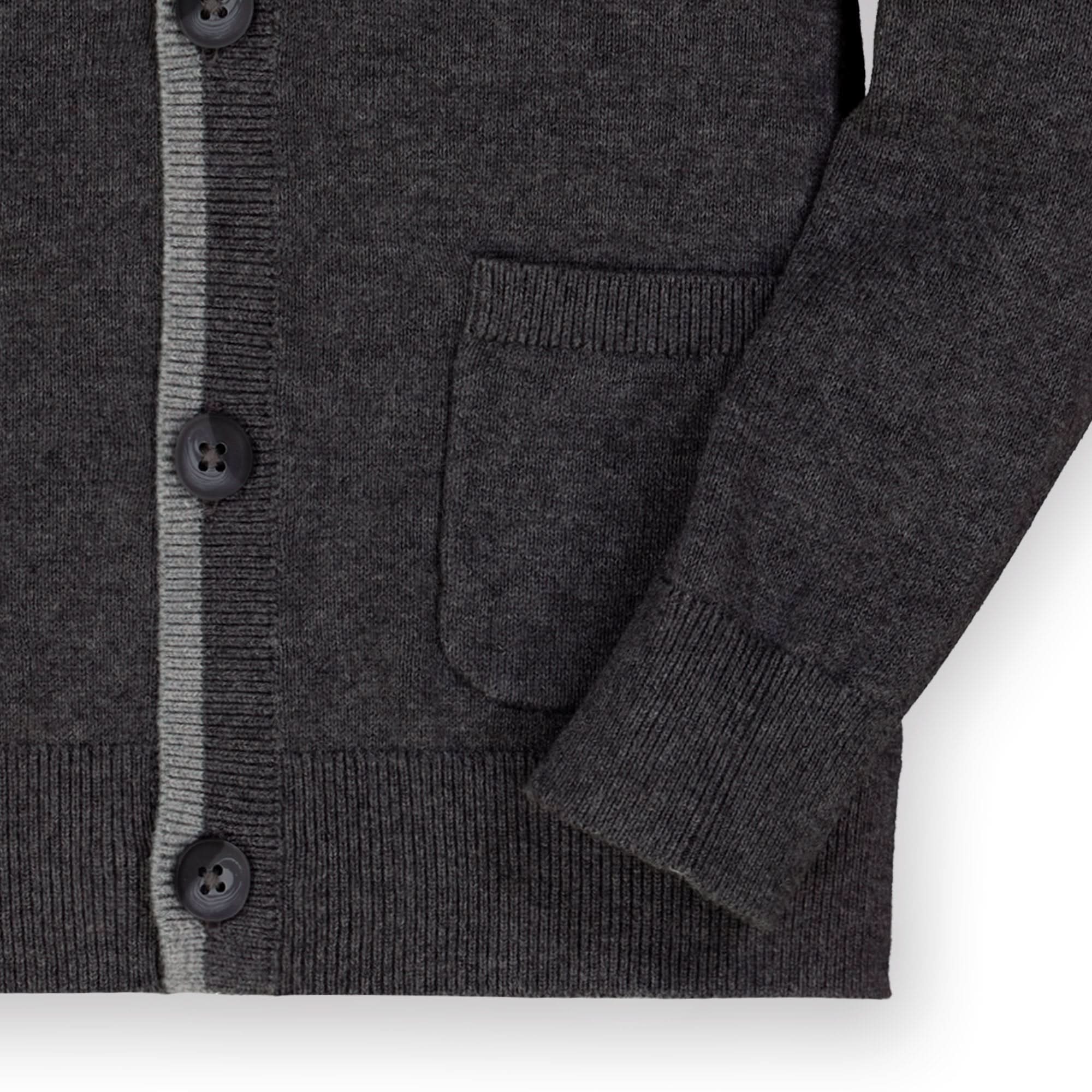 Organic Tipped Cardigan with Elbow Patches - Baby