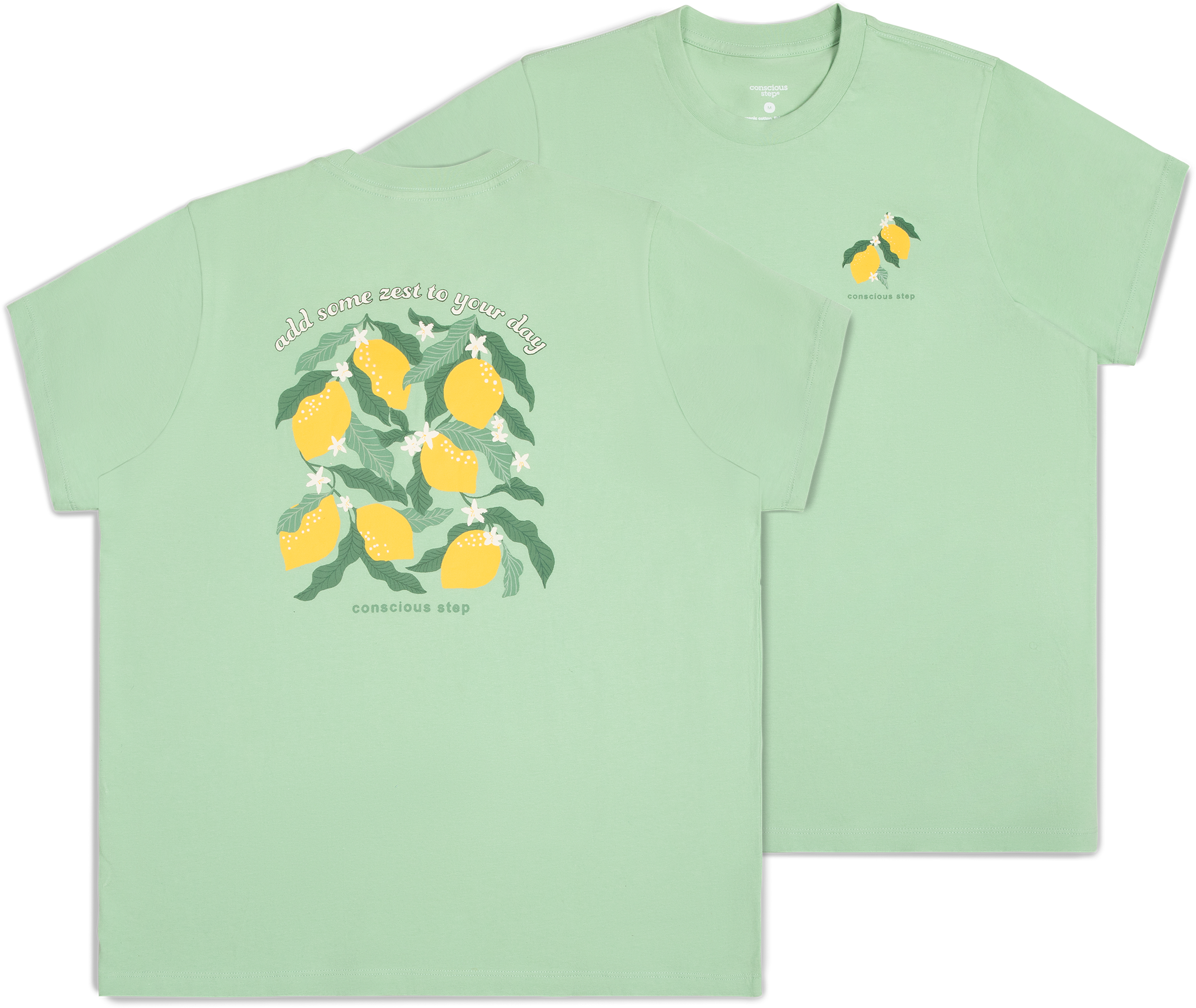 Plant Trees organic cotton t-shirt in zesty green by Conscious Step — Fairtrade & GOTS